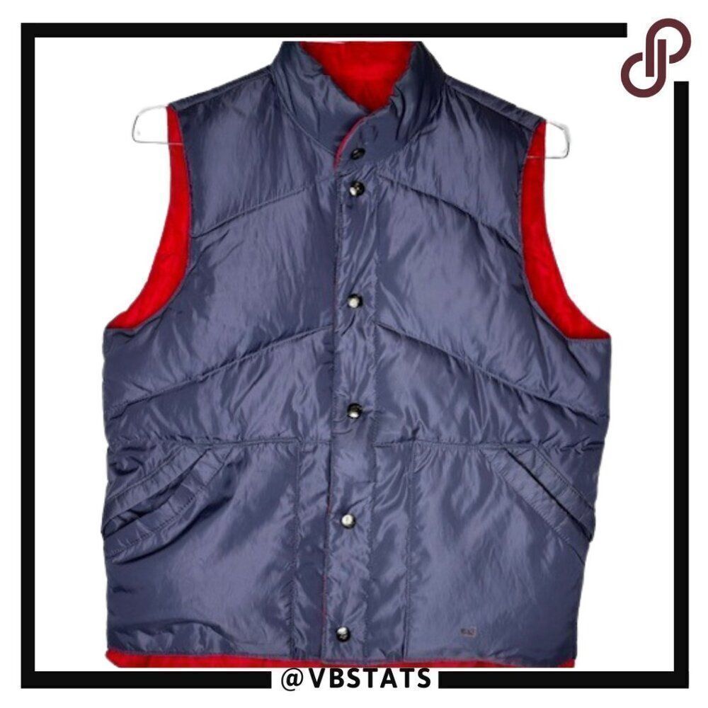 Camel Goosedown Reversible Vinatage‎ Puffer Vest in Gray / Red Size Medium
